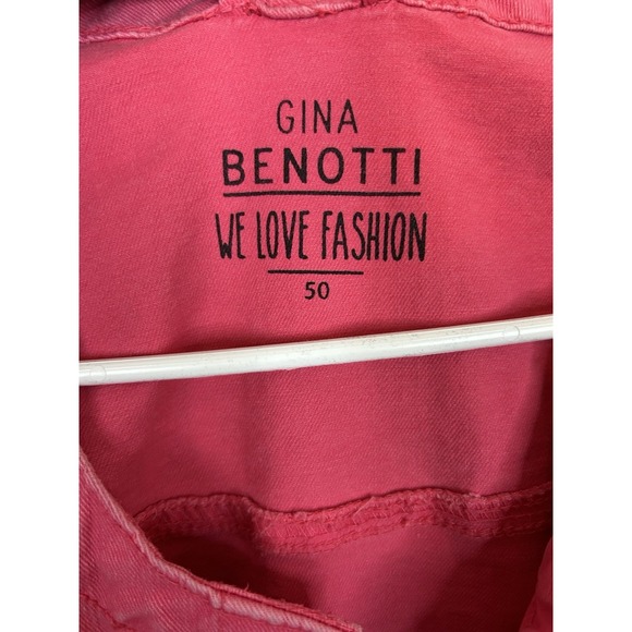 Gina Benotti Pink Denim Jacket Women's 18/20 (EU 50) Collarless Fuchsia 2XL - Picture 4 of 4